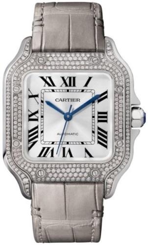 Cartier WJSA0006 Santos De Silverfärgad/Läder