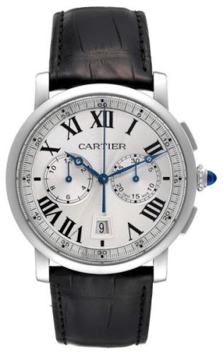 Cartier Herrklocka WSRO0002 Rotonde De Silverfärgad/Läder Ø40 mm