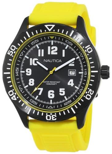 Nautica Herrklocka NAD13527G Analog Svart/Gummi Ø44 mm