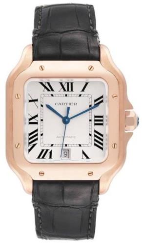 Cartier Santos De Cartier Herrklocka WGSA0011 Vit/Läder