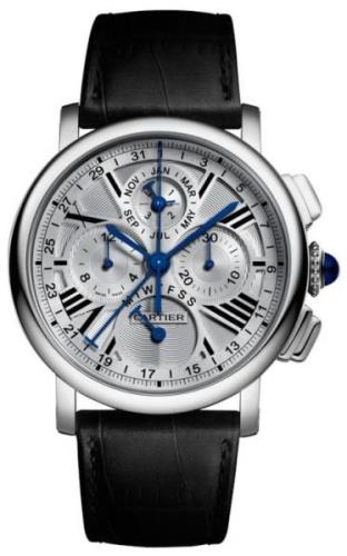 Cartier Rotonde De Cartier Herrklocka W1556226 Silverfärgad/Läder