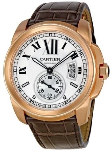 Cartier Calibre de Cartier Herrklocka W7100009 Silverfärgad/Läder