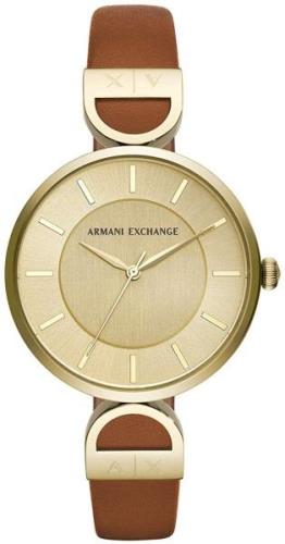 Armani Exchange 99999 Damklocka AX5324 Gulguldstonad/Läder Ø38 mm