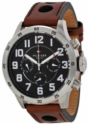 Tommy Hilfiger Herrklocka 1791049 Svart/Läder Ø46 mm