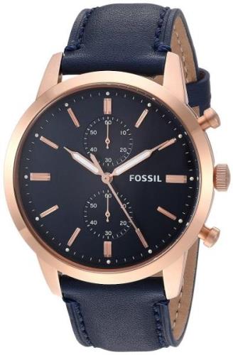 Fossil Townsman Herrklocka FS5436 Blå/Läder Ø44 mm