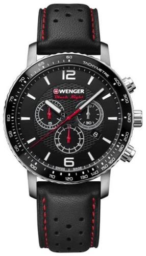 Wenger Roadster 01.1843.101 Svart/Läder Ø45 mm