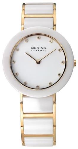 Bering Ceramic Damklocka 11429-751 Vit/Gulguldtonat stål Ø29 mm