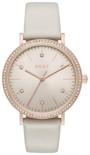 DKNY Dress Damklocka NY2609 Grå/Läder Ø34 mm