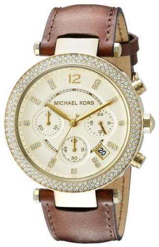 Michael Kors Parker Damklocka MK2249 Champagnefärgad/Läder Ø39 mm