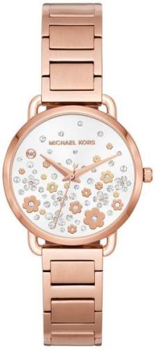 Michael Kors Portia Damklocka MK3841 Vit/Roséguldstonat stål Ø32 mm