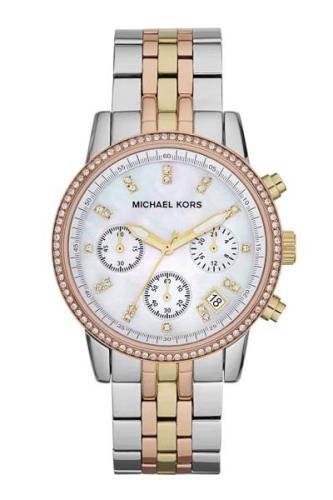 Michael Kors Ritz Damklocka MK5650 Vit/Roséguldstonat stål Ø36 mm