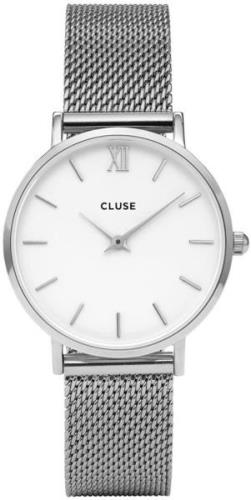 Cluse Minuit Damklocka CL30009 Vit/Stål Ø33 mm