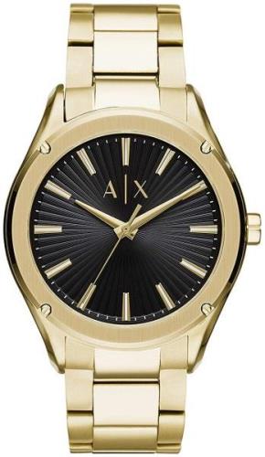 Armani Exchange Herrklocka AX2801 Fitz Svart/Gulguldtonat stål Ø44