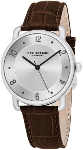 Stührling Original 844.03 Symphony Silverfärgad/Läder Ø39 mm