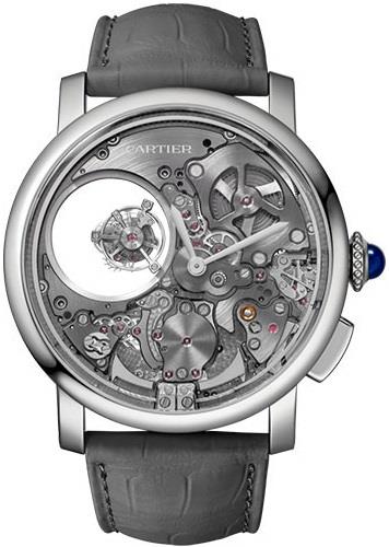 Cartier Herrklocka WHRO0023 Rotonde De Silverfärgad/Läder Ø45 mm