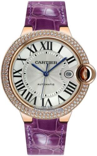 Cartier WJBB0031 Ballon Blue Silverfärgad/Läder Ø42 mm