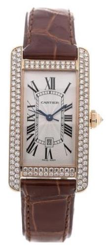 Cartier Herrklocka WB704751 Tank Americaine Silverfärgad/Läder