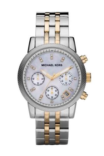 Michael Kors Damklocka MK5057 Ritz Vit/Gulguldtonat stål Ø38 mm