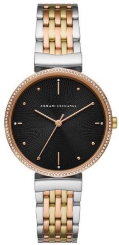 Armani Exchange Damklocka AX5911 Zoe Svart/Guldtonat stål Ø36 mm