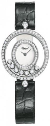 Chopard Damklocka 204292-1001 Ladies Happy Diamonds Vit/Läder Ø30 mm