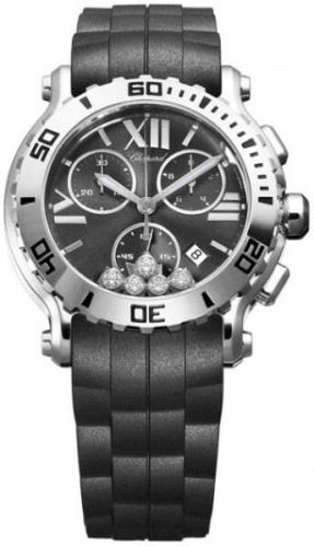 Chopard Damklocka 288499-3011 Happy Sport Chronographe Svart/Gummi