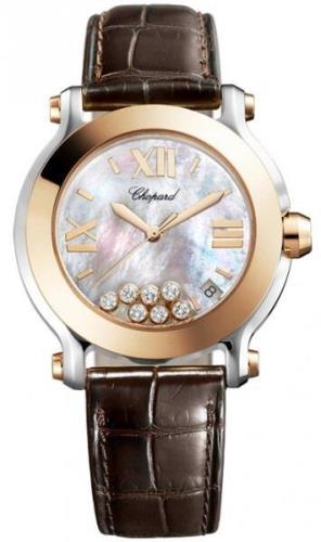 Chopard Damklocka 278492-9004 Happy Sport Vit/Läder Ø36 mm