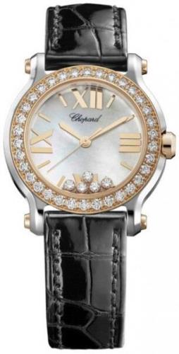 Chopard Damklocka 278509-6006 Happy Sport Vit/Läder Ø30 mm