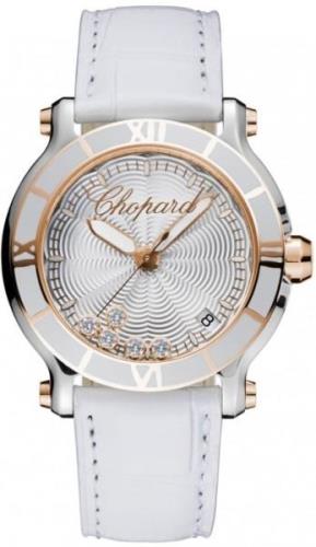 Chopard Damklocka 278551-6002 Happy Sport Silverfärgad/Läder Ø36 mm