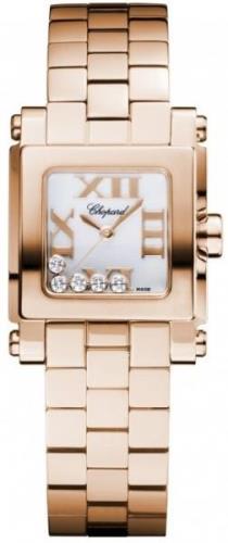 Chopard Damklocka 275349-5002 Happy Sport Vit/18 karat roséguld