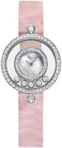 Chopard Damklocka 203957-1001 Ladies Happy Diamonds Vit/Textil Ø30 mm