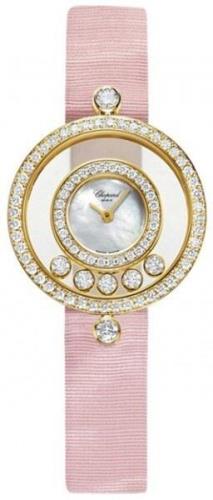 Chopard Damklocka 203957-0001 Ladies Happy Diamonds Vit/Textil Ø30 mm