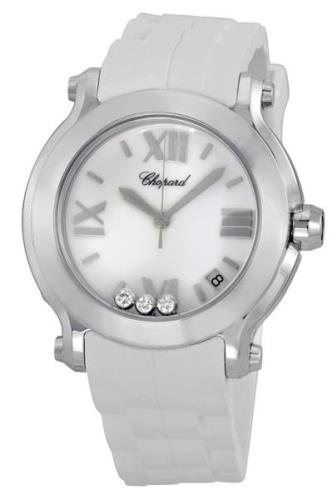 Chopard Damklocka 278475-3016 Happy Sport Vit/Gummi Ø36 mm