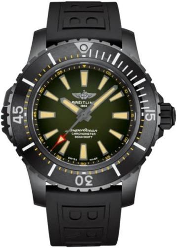 Breitling Herrklocka V17369241L1S1 Superocean Ii 48 Grön/Gummi Ø48