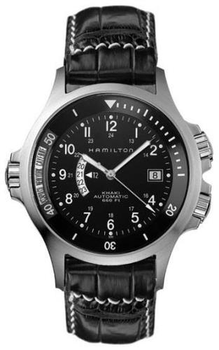 Hamilton Herrklocka H77615733 Khaki Svart/Läder Ø42 mm