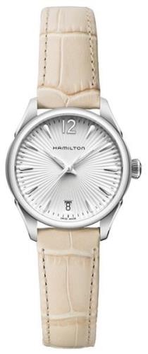 Hamilton Damklocka H42211855 American Classic Jazzmaster Vit/Läder