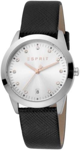 Esprit Damklocka ES1L197L0025 Daphne Silverfärgad/Läder Ø34 mm