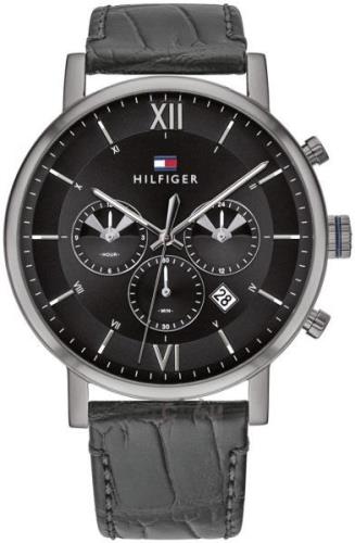 Tommy Hilfiger Herrklocka 1710395 Svart/Läder Ø44 mm