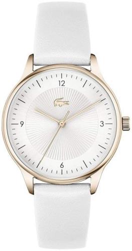 Lacoste Damklocka 2001169 Club Vit/Läder Ø34 mm