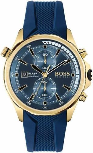 Hugo Boss Herrklocka 1513822 Globetrotter Blå/Gummi Ø46 mm