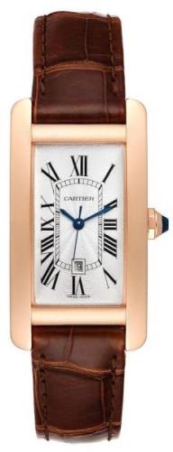 Cartier Herrklocka W2620030 Tank Americaine Silverfärgad/Läder