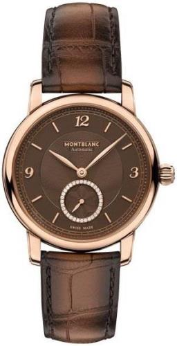 Montblanc Damklocka 118519 Star Brun/Läder Ø36 mm