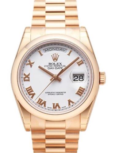 Rolex Herrklocka 118205F-0016 Day-Date 36 Vit/18 karat roséguld Ø36