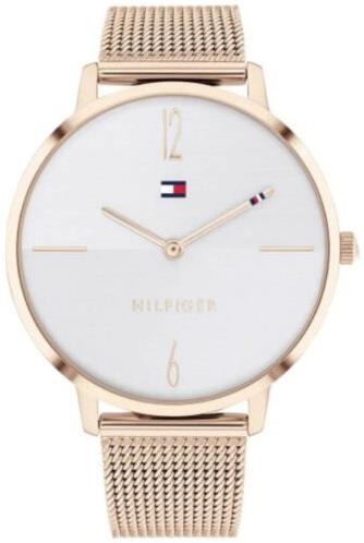 Tommy Hilfiger Damklocka 1782340 Liza Vit/Roséguldstonat stål Ø40