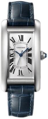 Cartier Herrklocka WSTA0045 Tank Americaine Silverfärgad/Läder