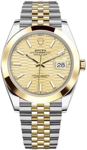 Rolex Herrklocka 126303-0022 Datejust 41 Gulguldstonad/18 karat gult