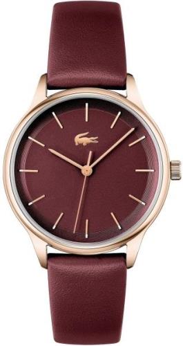 Lacoste Damklocka 2021256 Club Röd/Läder Ø34 mm