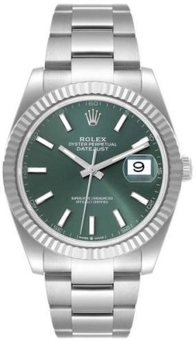 Rolex Herrklocka 126334-0027 Datejust 41 Grön/Stål Ø41 mm