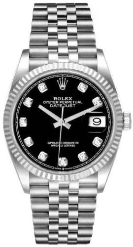 Rolex Damklocka 126234-0027 Datejust 36 Svart/Stål Ø36 mm