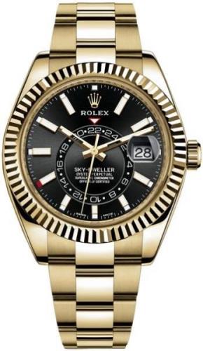 Rolex Herrklocka 326938-0004 Sky-Dweller Svart/18 karat gult guld