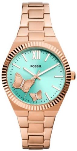 Fossil Damklocka ES5277 Scarlette Grön/Roséguldstonat stål Ø38 mm